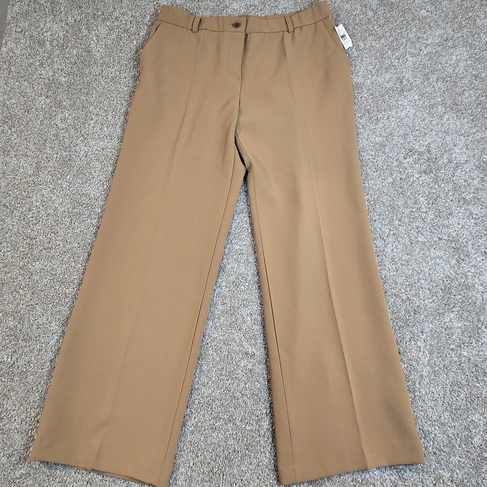 Bariloche Women's Trousers Coffee/tan‎ US 14 Polyester Blend Chino Wide Leg